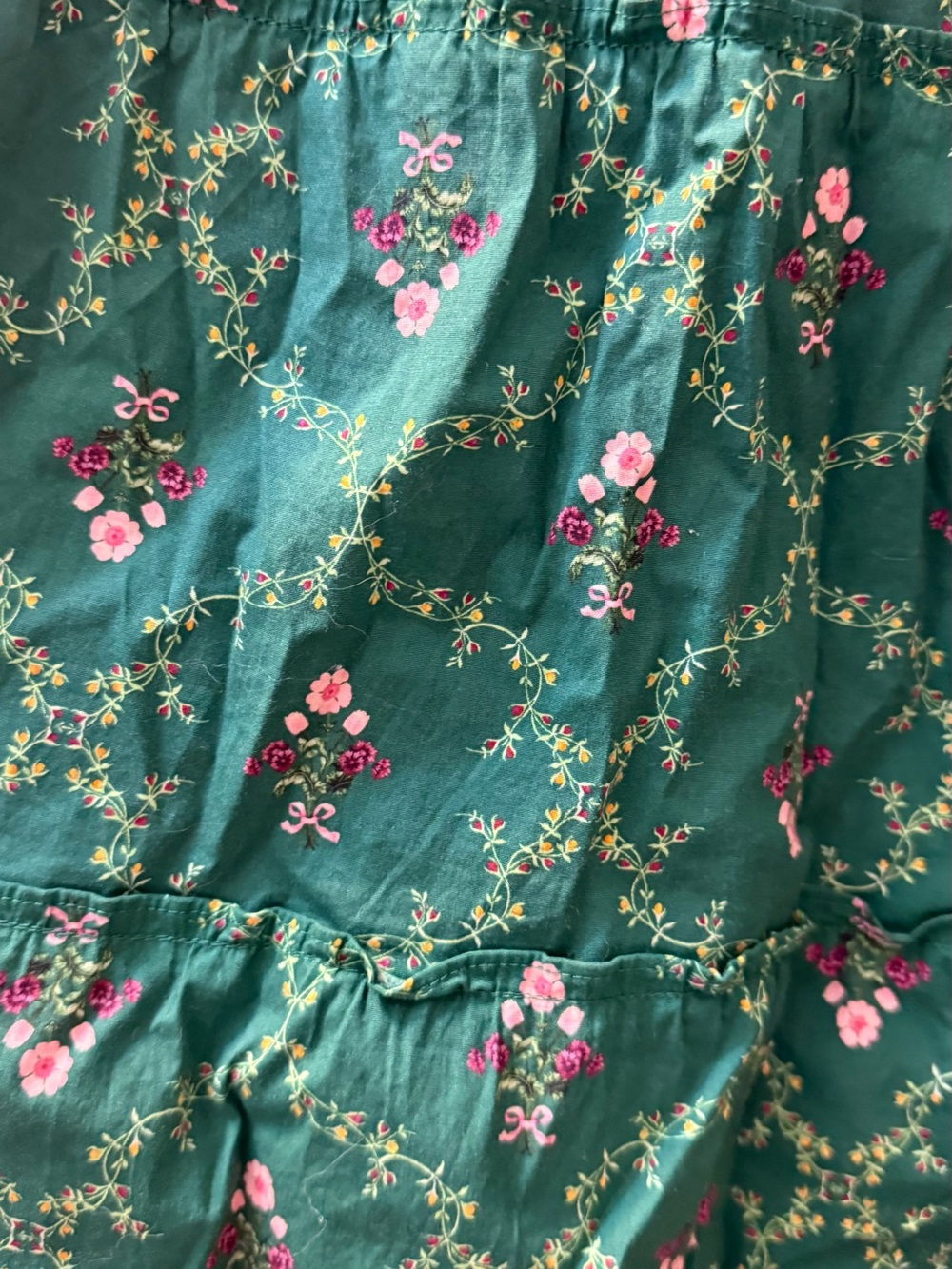 Hill House Home Nesli Nap Dress in the Emerald Trellis - Picture 6 of 6